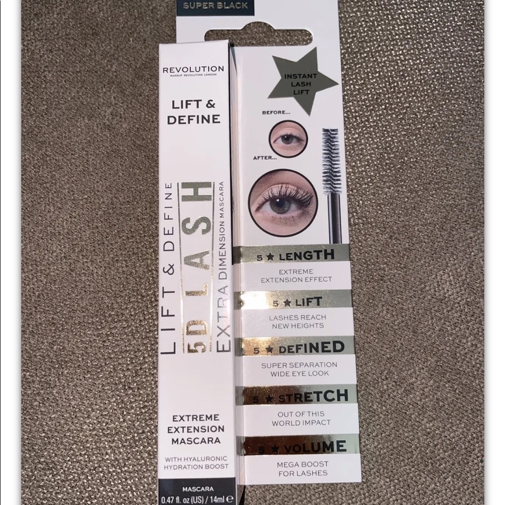 REVOLUTION 5D Mascara - Lift & Define Extra Dimension 5D Lash Extreme New Box